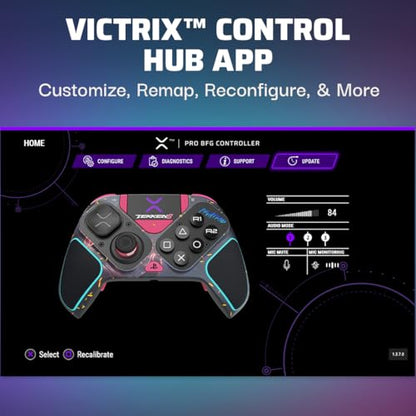 Victrix Pro BFG Wireless Gaming Controller: Tekken 8 Rage Art, PS5, PS4, PC | PlayStation, Sony 3D Audio, 4 Mappable Back Buttons, Interchangeable Thumbsticks & D-Pads, Hair Triggers & Paddles, Tekken 8 - color: Tekken 8