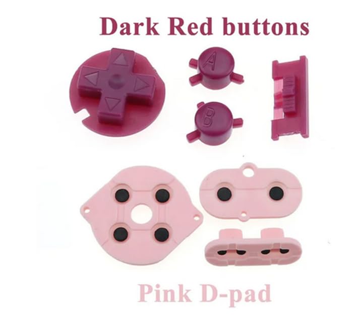 Silicone Rubber Conductive Button Pad with A B Power ON Off Buttons for Gameboy Color GBC (C) - color: C