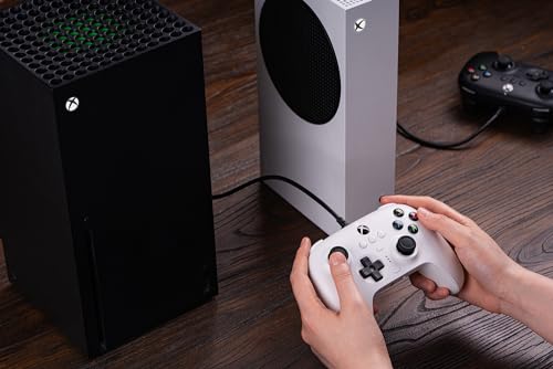 8BitDo Ultimate Wired Controller for Xbox, Hall Effect Joysticks and Hall Triggers, Compatible with Xbox Series X|S, Xbox One, Windows 10 & Windows 11 - Officially Licensed (White) - color: White, style: Hall Effect Joystick