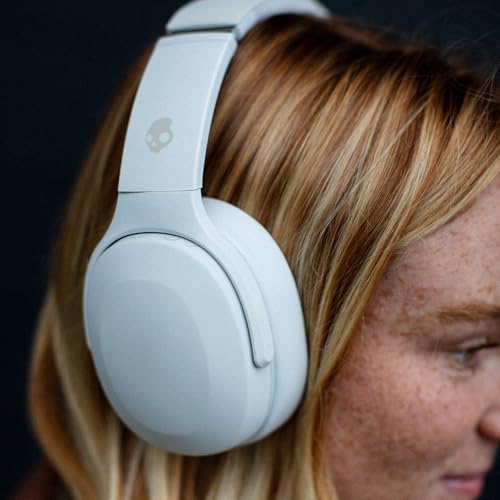 Skullcandy Crusher Evo Wireless Bluetooth Headphones with Multi-Sensory Bass, Noise Isolating Over-Ear Fit, Up to 40 Hours Battery, Microphone for iPhone Android - Bone - color: Bone