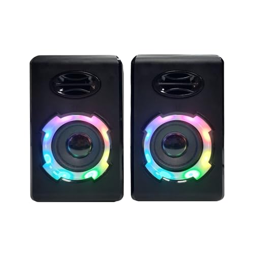 RGB Gaming Computer Speakers, Bluetooth 5.0 USB Powered PC Sound Bar with Dynamic Lighting, Stereo Audio for Desktop PC Laptop Monitor Gaming Setup (Black) - color: FT-166(S205)