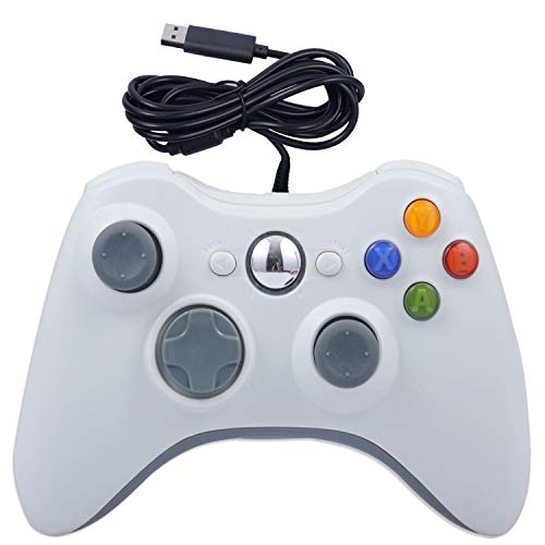 ONE250 USB Wired Game Pad Controller, Compatible with Xbox 360, Xbox 360 Slim, Windows PC - Replacement USB Wired Gamepad (White) - color: White