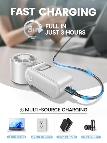 Portable Mini Handheld Fan, Small Hand Fan with Ice Cooler, 100 Speeds, 11Hrs Cooling Time, 20000 RPM Turbo Hand Held Fan for Travel, Outdoor, Beach & Makeup White - color: White