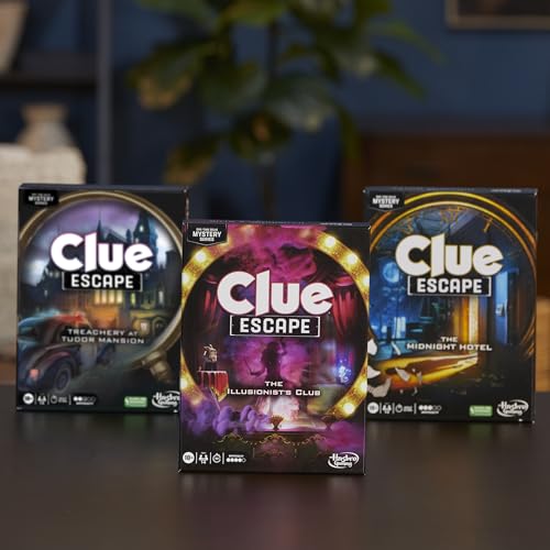 Clue Escape: The Illusionist’s Club Board Game | Escape Room Family Game | 1-Time Solve Mystery | Ages 10+ | 1-6 Players | Difficulty 4 | 90-120 Mins. (Amazon Exclusive) - style: The Illusionist’s Club