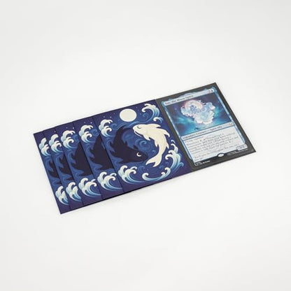 MTG Sleeves by Arcanum Industries, 103 Matte Card Sleeves for Magic The Gathering & TCG - Premium Shuffle Feel & Borderless Art with Black Interior (Spirit Koi)