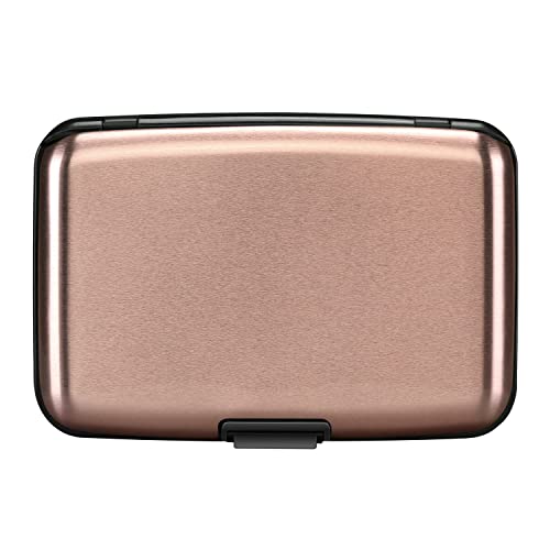 RFID Blocking Credit Card Protector Case Holder Wallet for Men Women | RFID Blocking Credit Card Protector Aluminum ID Case Hard Shell Business Card Holders Metal Wallet for Men or Women - color: Champagne Gold