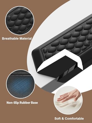 2-in-1 L-Shaped Desk Elbow Pads & & Mouse Pad Set with Wrist Rest, Black | Ergonomic Desk Edge Cushion, Soft Memory Foam Comfort Support for Wrist Arm Elbow, Non-Slip Base