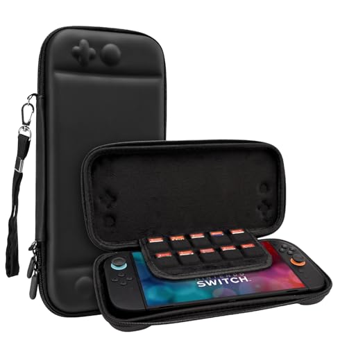 FIWWAT Switch 2 Case Carrying Case for Nintendo Switch 2, Slim Hard Shell Travel Protective Bag, Lightweight Portable Cover with 10 Game Slots, Smooth Easy to Clean, Black - color: Black, size: for Nintendo Switch 2 2025