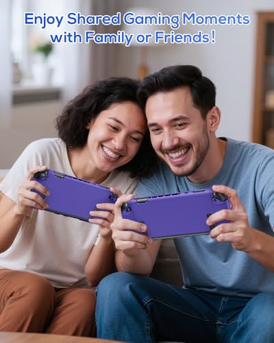 FYOUNG Protective Case for Nintendo Switch 2 2025, Slim Cute Hard Shell | Switch 2 Cute Case, Scratch&Shock Protection Cover with Screen Protector, 8 Thumb Grip (Solid Purple, Switch 2 7.9inch) - color: Solid Purple