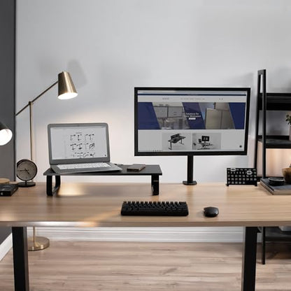 VIVO Monitor and Laptop Stand, 24 inch Desktop Riser, Black, STAND-V000D