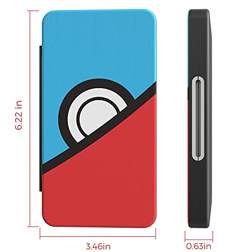 HEIYING Game Card Case Compatible with NINTENDO SWITCH 2 / Micro SD Cards | Portable Game Card Holder, Hard ABS Shell with Soft Silicone Lining, Dedicated Card Slots,Magnetic Closure for Easy Access - color: Blue Peek Red