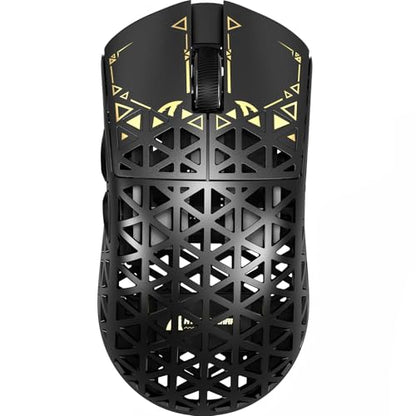 ATTACK SHARK R5Ultra 8K Carbon Fiber Wireless Gaming Mouse, Black | 42K DPI,PAW3950 MAX Sensor,39g Ultra-Lightweight,Nordic 52840 MCU Chip,Wired/BT/2.4GHz Wireless Programmable Mice for PC/Mac - color: Black