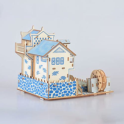 3D Puzzle for Kids, Puzzle for Adults, Cafe Model Kids Puzzles Toys DIY Arts and Crafts for Boys and Girls (8 + Years Old) 63Pcs - color: Ancient Town
