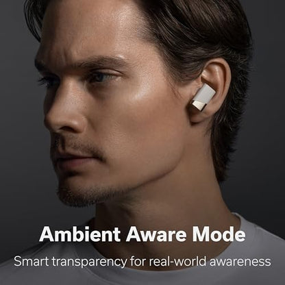 Status Pro X Wireless Earbuds, Triple Speaker Driver, Hi-Res Audio with LDAC, 52dB ANC, 6 Beamforming Mics with VoiceLoom AI for Clearest Calls (Moonbeam) - color: Moonbeam