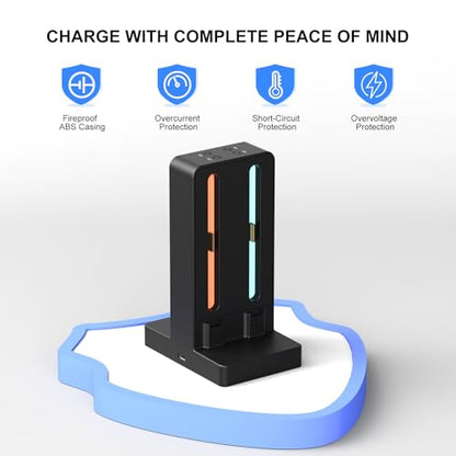 Joycon Charger Dock for 4 Switch Controllers, Charger Dock Compatible with Nintendo Switch & OLED Model Joycons, Joycon Charger Stand Station with Charging Cable