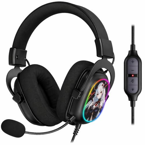 Redragon H510 AK RGB Wired Gaming Headset - 7.1 Surround Sound - 53MM Audio Drivers in Memory Foam Ear Pads w/Replaceable Shell- Multi Platforms Headphone - USB Powered for PC/PS4/NS - color: Black