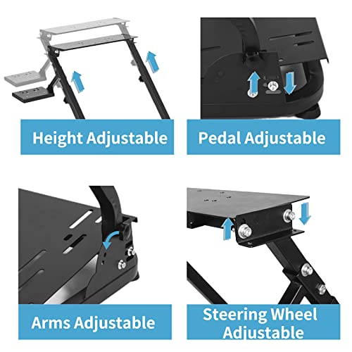Anman racing simulator cockpit Steering Wheel Stand with Double Gear Shifter Mount Fit for Logitech G25 G27 G29 G920 G923,Foldable Gaming Cockpit Stand,without Pedal and Steering Wheel
