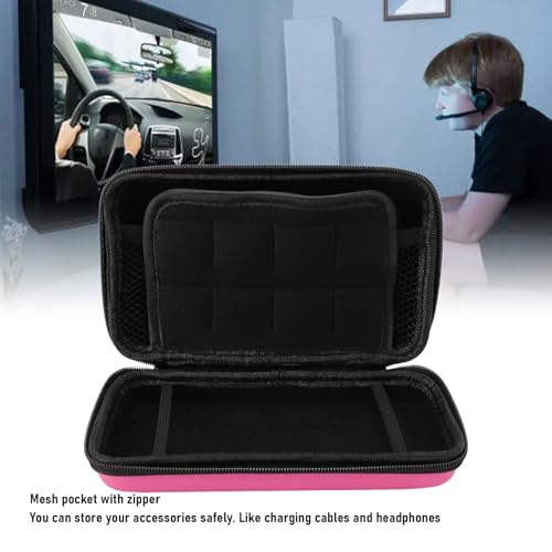 Hard Shell Carrying Case for New 3DS XL/2DS XL - Travel Protective Storage with 8 Game Cartridge Slots & Water Proof PU Exterior (Pink) - color: Pink