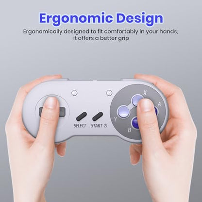 SAFFUN Wireless SNES Controller for SNES & Switch 1/2, PC, Mac (Purple) | (Rechargeable), (Plug & Play), (2.4GHz SNES & USB Receiver), Compatible with Switch Online / Switch OLED, Raspberry Pi - color: Wireless for Switch/SNES Purple