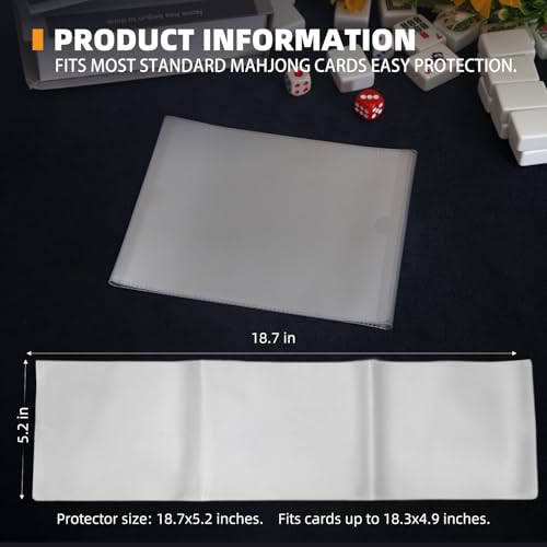 2025-2026 Mah Jong Card Sleeve Holder, Fit Large Print Size(6 1/8”x4 3/4”), Durable Protective Cover Holder, Mah Jong Card Protector Set (Frosted-4Pack) - style: Frosted-4Pack