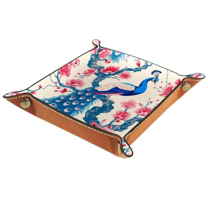 Peacock and Flower Dice Tray Dice Rolling Tray Folding Dice Holder for Dice Games, Like RPG, DND and Other Table Games - color: Multi 1