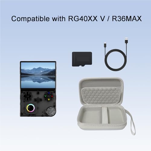 Xmaspanda Carrying Case for RG40XXV Handheld Game Console, RG40XXV Portable Storage Bag, Carrying Bag RG40XX V Travel Case Gray - size: Case without Screen Protector, style: Gray