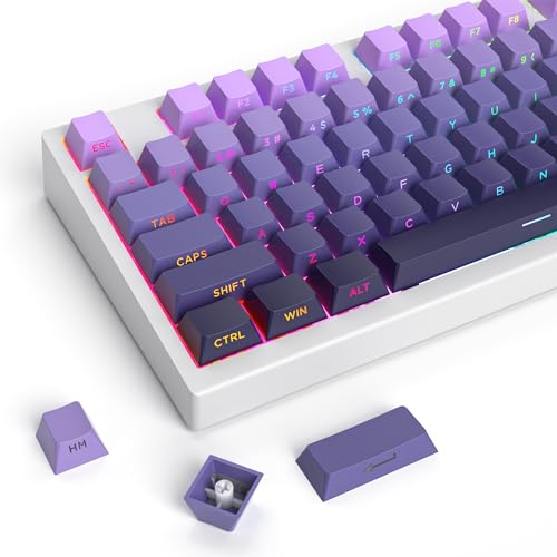 Guffercty kred Gradient Purple 133-keys PBT Cherry Profile Double Shot Backlit Side Printed Keycaps for Gaming Keyboard - color: Gradient Purple