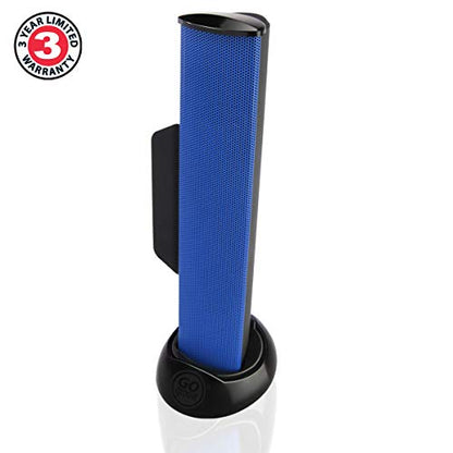 GOgroove SonaVERSE 노트북 컴퓨터용 USB 스피커 - 모니터용 클립온 휴대용 외부 스피커 디자인의 USB 전원 미니 사운드 바, 디지털 오디오 입력 및 전원용 케이블 1개 (블루) - color: 블루.
