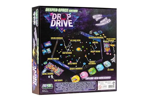 Phase Shift Games Drop Drive Deeper Space Edition Bundle, 2-5 Players | Phase Shift Games Drop Drive: Deeper Space Edition; deluxe sci-fi board game bundle; 2-5 players; ages 8+ | Base Game, Strange Signals Expansion, 5th Captain Pack, Luxury Links, Upgra