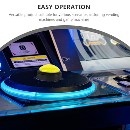 jojofuny Illuminated Yellow Convex Pushbutton Switch Replacement for Game Machines with Yellow Micro Switch, Reset Button Compatible with Arcade and Vending Machines