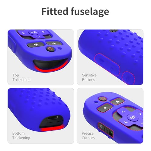 Silicone Cover for Roku Voice Remote Pro 2nd Ed. Roku Remote Control RCB1R Protective Silicone Case Sleeve Shockproof Skin for Roku Remote with Lanyard (Blue) - color: blue