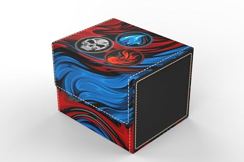 Vault- TCG/MTG 100+ Card Color Combo Deck Box (Blue/Black/Red) - color: Blue/Black/Red