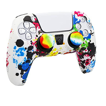 Silicone Skin for PS5, Anti-Slip Shell Cover Case with 10 Joystick Grips for PlayStation 5 Controller (#17) - color: PS5 controller #17