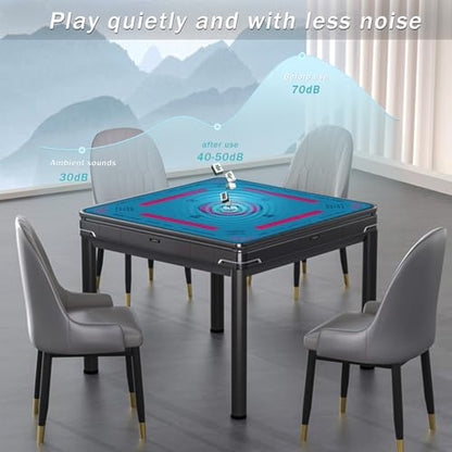 2F22E Mahjong Mat - Non-Slip Noise Reduction Gaming Mat 32.4x32.4 Inch for Mahjong/Poker/Board Games/Card Games/Dominoes (Blue-2) - color: Blue-2