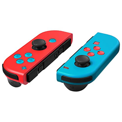 eXtremeRate Replacement Two-Tone Jelly Buttons for JoyCon, Red Blue & Clear w/Symbols Custom Controller ABXY Direction Home Capture + - Keys, DIY Action Face Buttons for Nintendo Switch & Switch OLED - color: Left Red & Right Blue & Clear