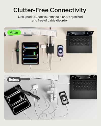 Belkin Charging Station Power Strip 3 USB-C Charger 2 AC 1 USB-A 140W GaN | GaN technology, compact charging station, iPhone, Apple Watch, iPad, MacBook, Chromebook, Galaxy, Pixel - style: 140W, 2 AC Outlet