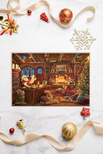Jigsaw Puzzles for Adults 1000 Piece The Christmas Home 27.56 x 19.69 Inch Puzzles for Adults Educational Challenge Toy Christmas Puzzles 1000 Pieces for Adults - color: The Christmas Home