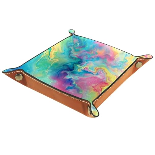 Tie Dye Dice Tray Dice Rolling Tray Folding Dice Holder for Dice Games, Like RPG, DND and Other Table Games - color: Multi 8