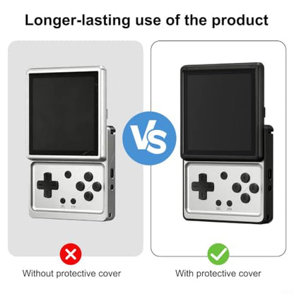 Handheld Console Case - For Tpu Protective Cover For Anbernic RG Rotate, Retro Game Console Protector For For Tpu Material Lightweight Protection Retro Handheld Accessories Precision Drilling(Black)
