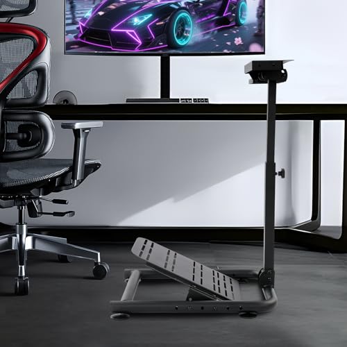 Kaichenyt Foldable Racing Wheel Stand Adjustable Sim Cockpit Steel | Foldable steel frame; height 23.23-35.04 inch adjustable; compatible with G29 G920 Fanatec; quick-fold storage