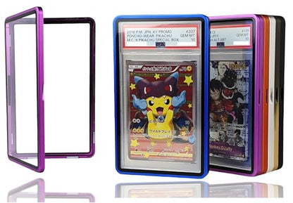 RedCap Magnetic Aluminum PSA Graded Card Holder 35PT Premium PSA Slab Protector Display Case with UV Resistant Glass Fits Standard PSA Graded Sports Trading Cards - Amethyst - color: Amethyst
