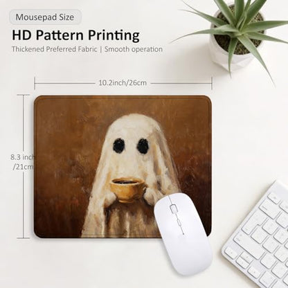 Fall Ghost Coffee Mouse Pad for Desk 9.5x7.9 Inch - color: Coffee