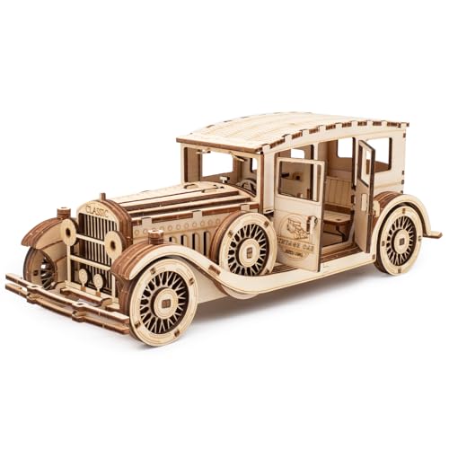 Adults 3D Wooden Puzzles Vintage Car DIY Model Kits | Christmas Birthday Gifts - style: vintage car
