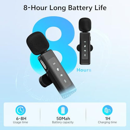 Mini Microphone for iPhone/Computer/Android/iPad,Lavalier Microphone with Noise Reduction and Crystal Sound,Clip-on Lapel Mic for Video Recording,Outdoor Interview,Tiktok,Vlog,YouTube