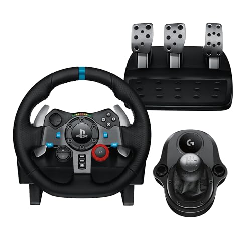 Logitech G G29 SE Driving Force Racing Steering Wheel and Pedals, Force Feedback, Genuine Leather Driving Force Shifter - for PS5, PS4 and PC, Mac - Black - style: PlayStation | PC