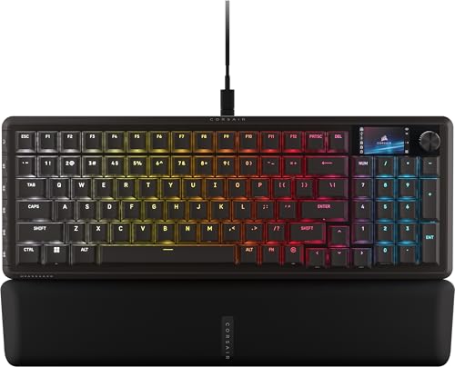 Corsair Vanguard 96 Wired Mechanical Gaming Keyboard – 96% Layout, MLX Plasma Linear Switches, 8000Hz Polling, LCD Display, Virtual Stream Deck, G-Keys, SOCD Flashtap, QWERTY US – Black - style: Linear Plasma Switches