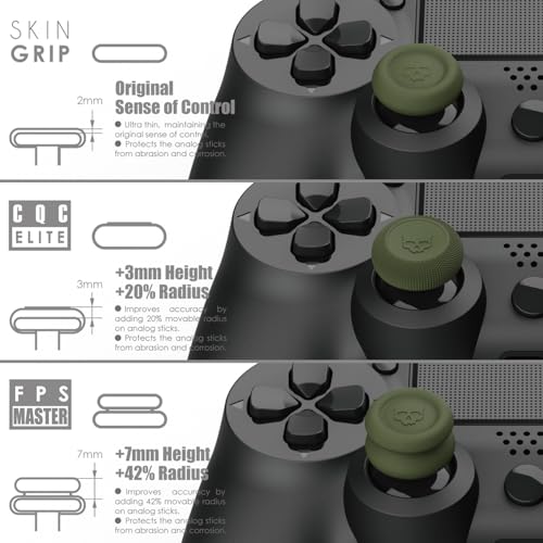 Skull & Co. Skin, CQC and FPS Thumb Grip Set Joystick Cap Analog Stick Cap for Nintendo Switch Pro Controller & PS4 / Slim/Pro Controller- Neon Green, 3 Pairs(6pcs) - color: Neon Green, size: Concave-6pcs
