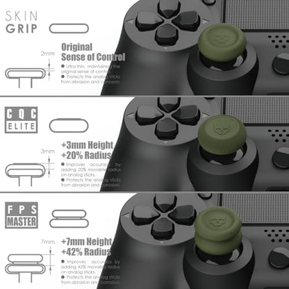Skull & Co. Skin, CQC and FPS Thumb Grip Set Joystick Cap Analog Stick Cap for Nintendo Switch Pro Controller & PS4 / Slim/Pro Controller- Neon Green, 3 Pairs(6pcs) - color: Neon Green, size: Concave-6pcs