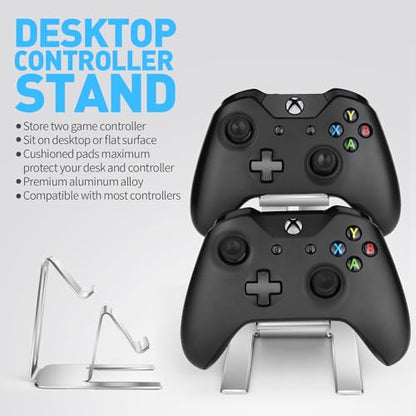 Controller Holder – 2 Tier Universal Aluminum Display Stand Accessories PC Gaming Desk Decor Stuff Gamer Gifts for Xbox Series X S, Elite 2, PS5, PS4, PS3, Switch Pro and Almost All Controller - size: 1 Pack