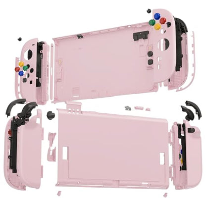 eXtremeRate DIY Replacement Shell Buttons for Nintendo Switch 2, Full Set Rear Back Plate Controller Housing with Button for Switch 2 Console & Joycon 2 - Deluxe Version - Cherry Blossoms Pink - color: Cherry Blossoms Pink